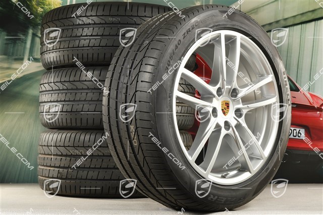 20-inch Cayenne Sport summer wheel set, rims 9J x 20 ET50 + 10,5J x 20 ET64 + summer tyres 275/45 R20 (110)Y XL + 305/40 R20 (112)Y XL, with TPMS