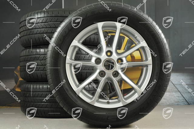 18" all-season wheel set, Cayenne facelift 2014-> rims 8J x 18 ET53 + NEW GoodYear Eagle LS2 all-season tyres 255/55 R18, TPMS