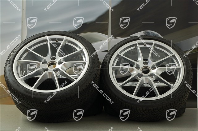 20" Komplet kół zimowych Carrera S (III), 8,5J x 20 ET51 + 11J x 20 ET70, opony zimowe 245/35 ZR20 + 295/30 ZR20, z czujnikami ciśnienia RDK