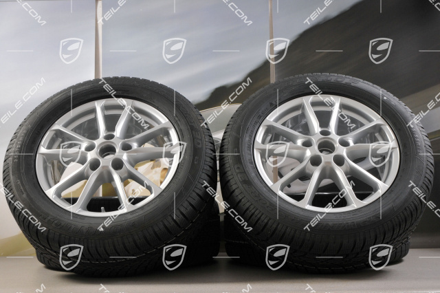 18" Winterräder Satz "Cayenne" Facelift 2014->, Felgen 8J x 18 ET53 + Dunlop Winterreifen 255/55 R18, mit RDK-Sensoren