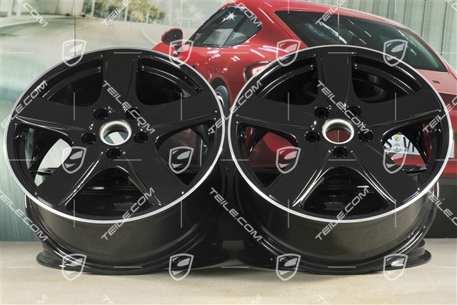 19-inch wheel rim set Cayenne Sport Classic II, 8,5J x 19 ET59, black high gloss