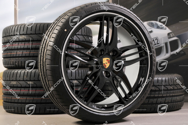 20-inch SportDesign summer wheel set, Black - exlusive 911, 8,5J x 20 ET51 + 11J x 20 ET70, tyres 245/35 ZR20 + 295/30 ZR20