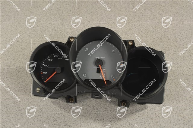 Instrument cluster, Silver/black face gauges, Tiptronic, 3.0 TDI