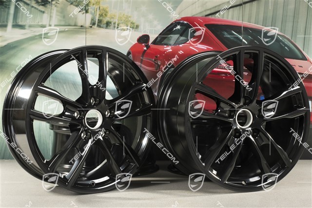 19-inch Boxster S III wheel set, 8J x 19 x ET 57 + 9,5J x 19 x ET 45, black highgloss