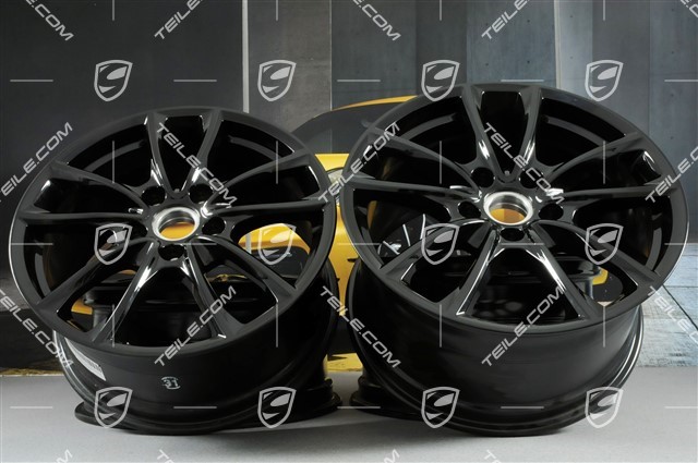 19" wheel rim set Panamera S, 9J x 19 ET64 + 10,5J x 19 ET62, black high-gloss