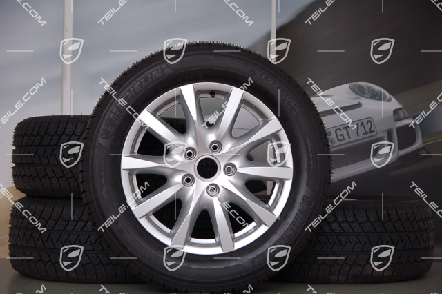 18" Cayenne Winterräder Satz, Felgen 8J x 18 ET53 + Reifen Michelin 255/55 R18 109V XL M+S, ohne RDK