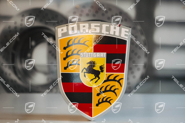 Porsche Classic Emailleschild - Porsche Wappen, 45 x 38 cm