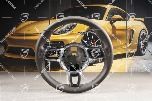 Multifunction steering wheel, leather, agate grey