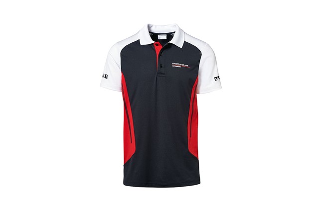 Porsche Polo Shirt, czarny/czerwony/biały, XL 54