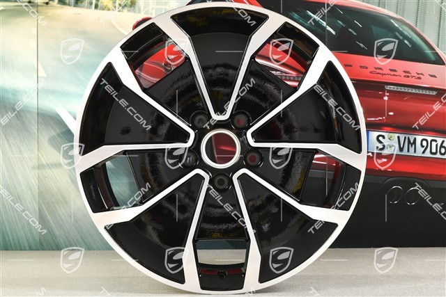 20-inch wheel rim Taycan Turbo Aero Design, 9J x 20 ET54, black high gloss + glossy Surface