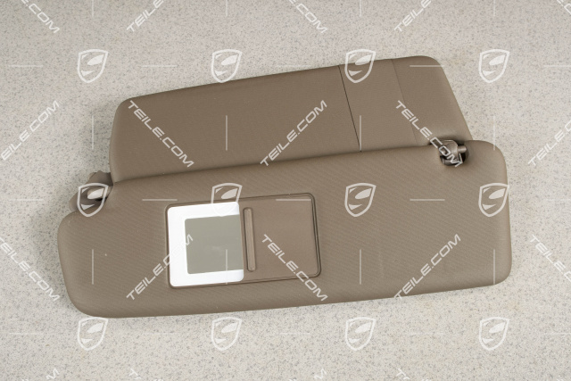 Sun visor, illuminated mirror, Leatherette, Espresso, L