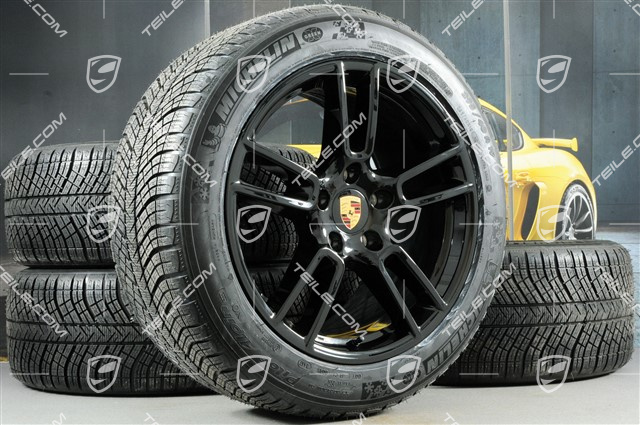 19-inch winter wheels set "Panamera", rims 9J x 19 ET64 + 10,5 J x 19 ET62 + Michelin Pilot Alpin 4 winter tyres 265/45 R19 + 295/40 R19, black