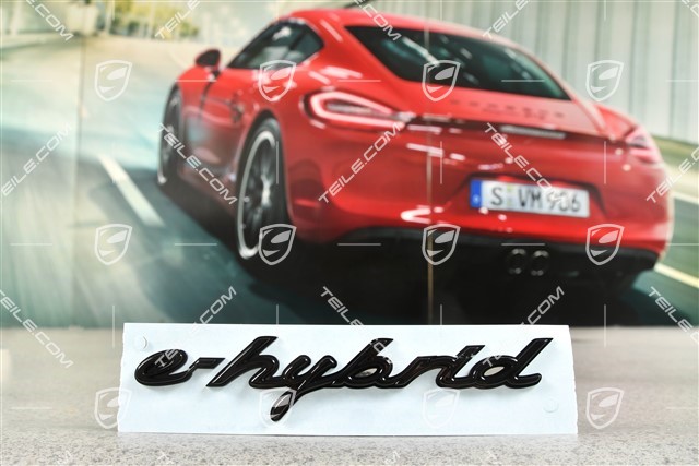 "e-hybrid" Schriftzug, seitlich, Hochglanz Schwarz, R