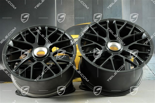 20-inch Turbo S wheel set, central lock, 9J x 20 ET51 + 11,5J x 20 ET56, in black mat (silky-gloss black)