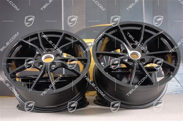 20-inch wheel rim set Carrera S IV, 8J x 20 ET57 + 10J x 20 ET45, black highgloss