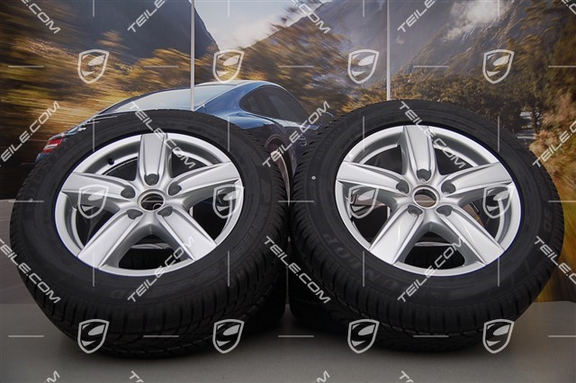 18-inch Cayenne S III winter wheel set, 4x wheels 8 J x 18 ET 53 + 4x winter tyres Dunlop 255/55 R 18 109V XL M+S, without TPMS