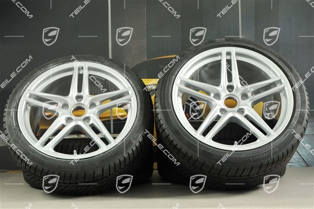 19-inch winter wheels set "Carrera", rims 8,5J x 19 ET50 + 11J x 19 ET77 + Continental WinterContact TS 830P winter tyres 235/40 R19 + 295/35 R19 *not for vehicles with PCCB+not for vehicles with rear-axle steering