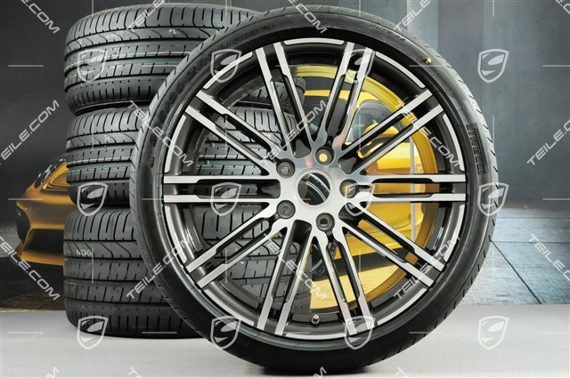 20" Sommerräder Satz 911 Turbo III, Felgen 8,5J x 20 ET51 + 11J x 20 ET52 + NEUE Sommerreifen 245/35 ZR20 + 305/30 ZR20, mit RDK-Sensoren