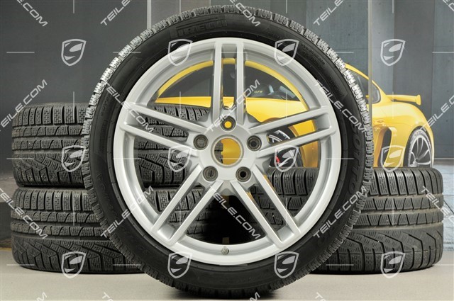 19-inch Carrera winter wheel set, 8,5J x 19 ET54 + 11J x 19 ET69 + NEW Pirelli winter tyres 235/40 R19 + 285/35 R19, with TPMS
