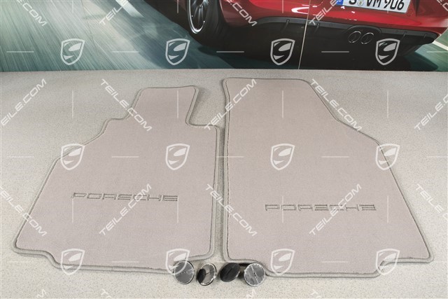 Set of floor mats, 2-piece (996 and 986), "grafitti" grey