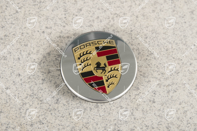 Central locking wheel caps, Turbo S, coloured Porsche crest