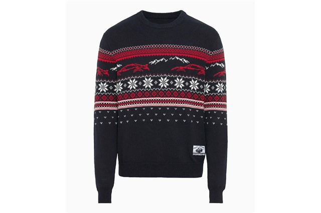 Strickpullover – Christmas / Weihnachten, blau, Größe M