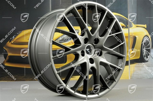 21" Komplet felg Panamera Sport Design, 9,5J x 21 ET71 + 10,5J x 21 ET71, Platynowy półmat satyna / ZIMOWY