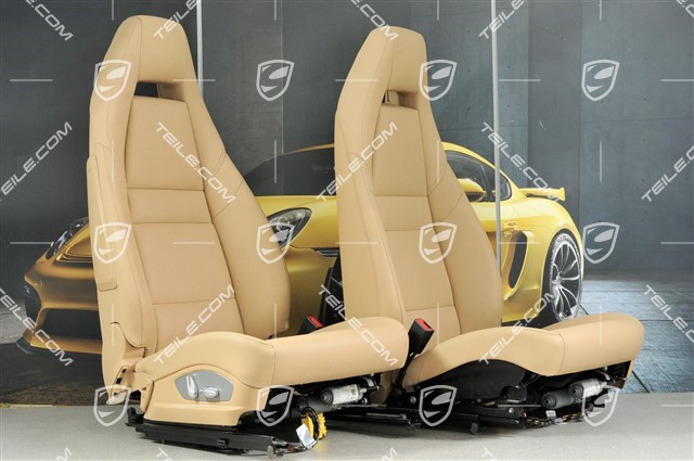 Seats, el. adjustment, leatherette, Luxor Beige, set (L+R)