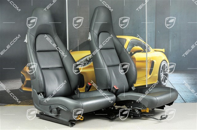 Seats, manual adjustment, leatherette, black, set (L+R)