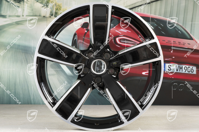 22-inch wheel rim set, Cayenne Sport Classic, 10J x 22 ET48 + 11,5J x 22 ET61, black high gloss