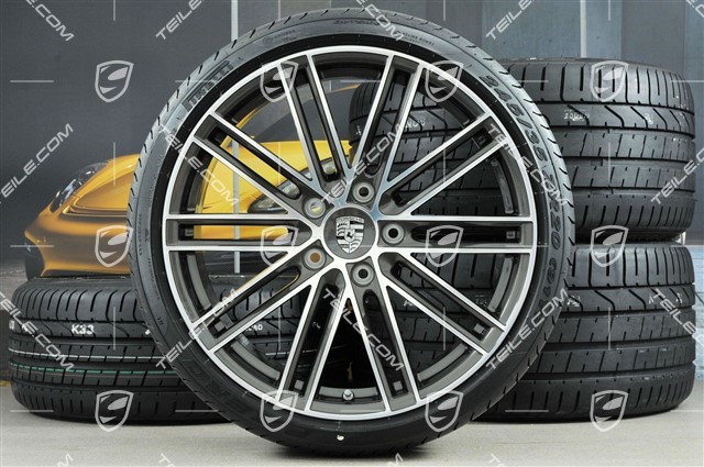 20" summer wheels set 911 Turbo IV, rims 11,5J x 20 ET56 + 9J x 20 ET51 + Pirelli summer tyres 305/30 ZR20 + 245/35 ZR20, Titan