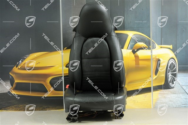 Seat, manual adjustable, heating, leather/Leatherette, Black, damage, L