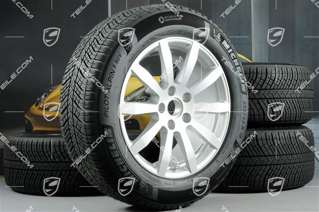 19-inch Cayenne S winter wheel set, rims 8,5J x 19 ET47 + 9,5J x 19 ET54 + NEW Michelin winter tyres 255/55 R19 + 275/50 R19, with TPMS
