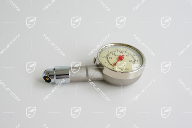 Manometer / Reifendruckprüfer Porsche Classic, mit Lederhülle