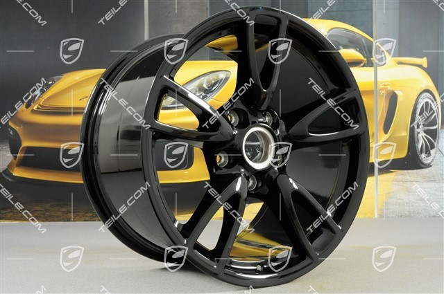 18-inch Carrera IV wheel set, 8J x 18 ET57 + 10,5J x 18 ET60, C2 / C2S, black high gloss