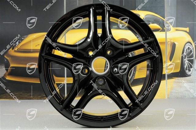 18-inch Cayenne Turbo II wheel set, 8J x 18 ET 57, Facelift, black high gloss