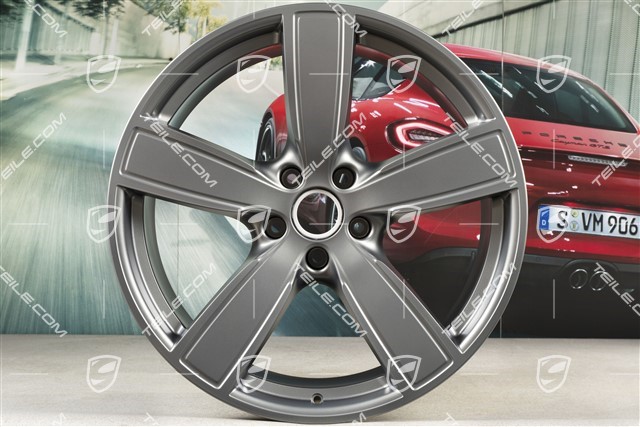 22-inch wheel rim set, Cayenne Sport Classic, 10J x 22 ET48 + 11,5J x 22 ET61, Platinum satin-matt