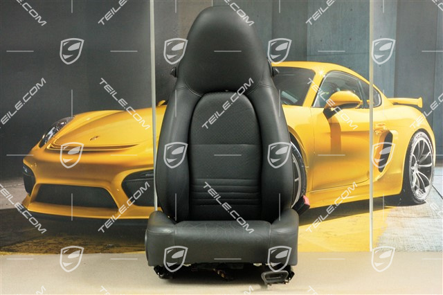 Seat, manual adjustable, heating, leather, Black, damaged, R