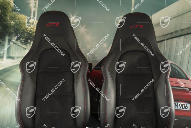 Sport Seats, el. adjustable, 18-way, heating, lumbar, leather/Alcantara, logo GTS, black/carmine red, L+R