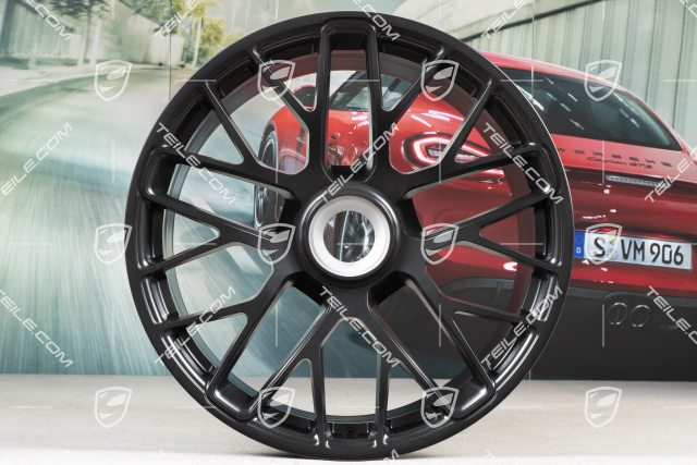 20" Felgensatz Turbo S, Zentralverschluss, 8,5J x 20 ET51 + 11J x 20 ET59, Schwarz Seidenmatt