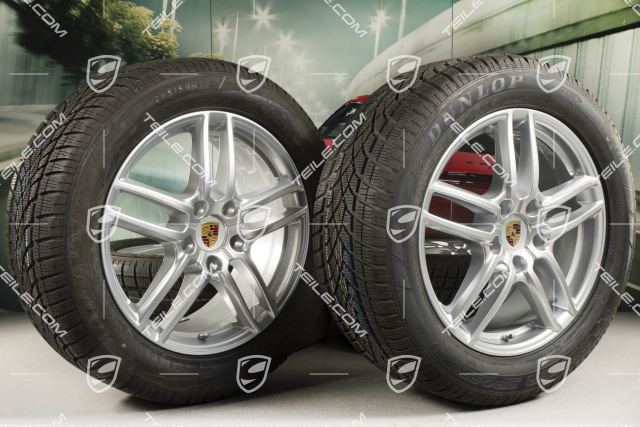 19-inch winter wheels set "Cayenne Turbo IV" facelift 2014->, alloy rims 8,5J x 19 ET59 + NEW Dunlop Winterreifen 3D 265/50 R19, with TPM