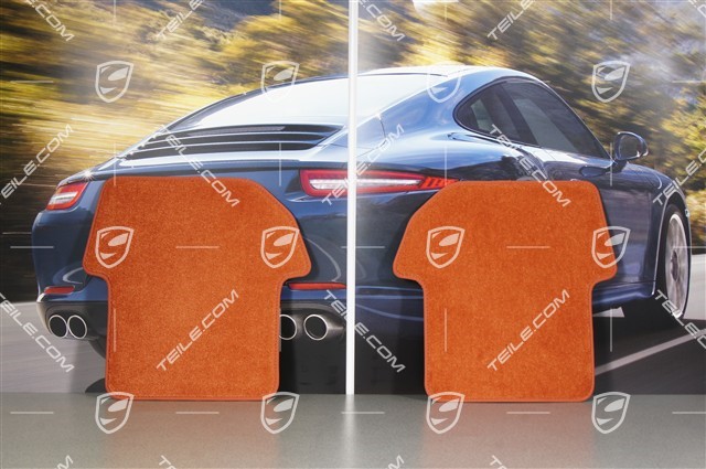 Set of floor mats, 4-piece, suitable for 997 cabrio/targa with BOSE Sound-System, Terrakotta