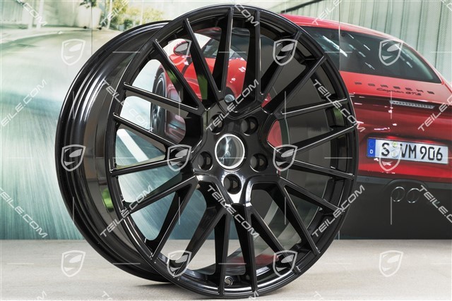 21-inch wheel rim set Cayenne RS Spyder, 11J x 21 ET58 + 9,5J x 21 ET46, black high gloss