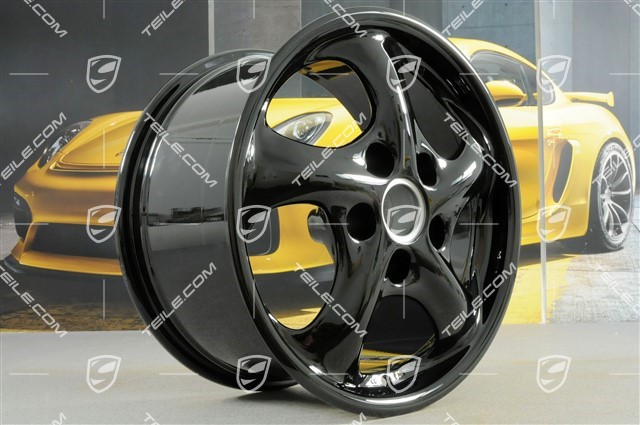 17-inch Carrera wheel set, 7J x 17 ET55 + 9J x 17 ET55, black high gloss
