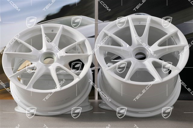 19-inch GT3 II RS 4.0 / GT2 RS wheel set, white, front 9J x 19 ET47+ rear 12J x 19 ET48