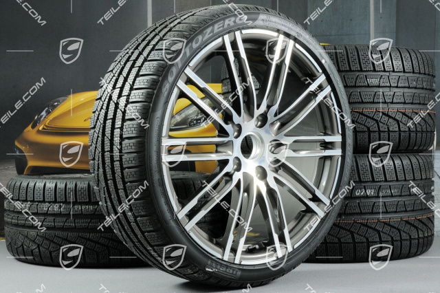 20" Turbo III Winterräder Satz, 8,5J x 20 ET51 + 11J x 20 ET70 + Pirelli Winterreifen 245/35 ZR20 + 295/30 ZR20, ohne RDK-Sensoren