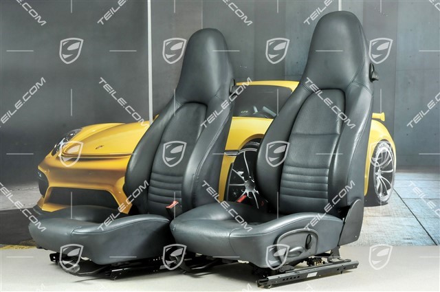 Seats, manual adjustable, Leatherette, Metropole blue, set (L+R)