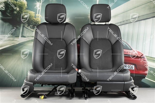 Seats, manual/electric adjustable, heating, Leatherette/Alcantara, black, set (L+R)