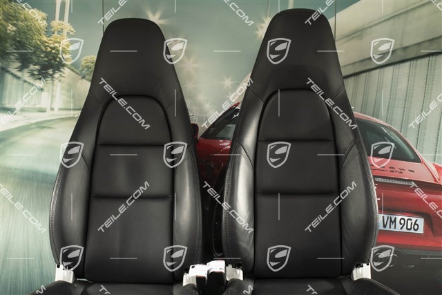 Seats, el. adjustable, heating, leather, black, set, L+R