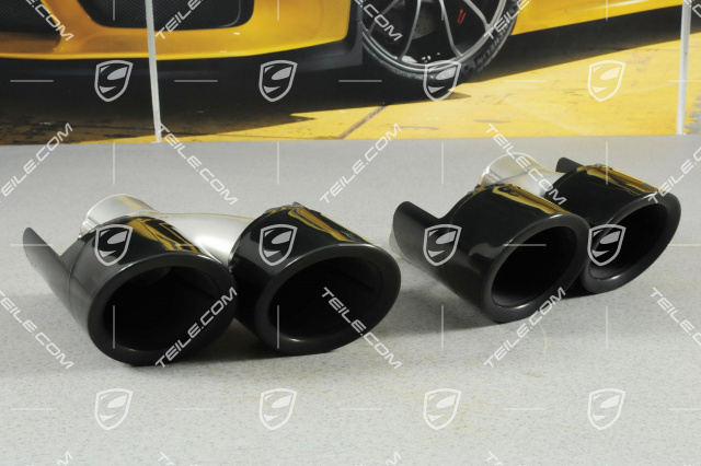 Sports tail pipe, black high gloss, set L+R